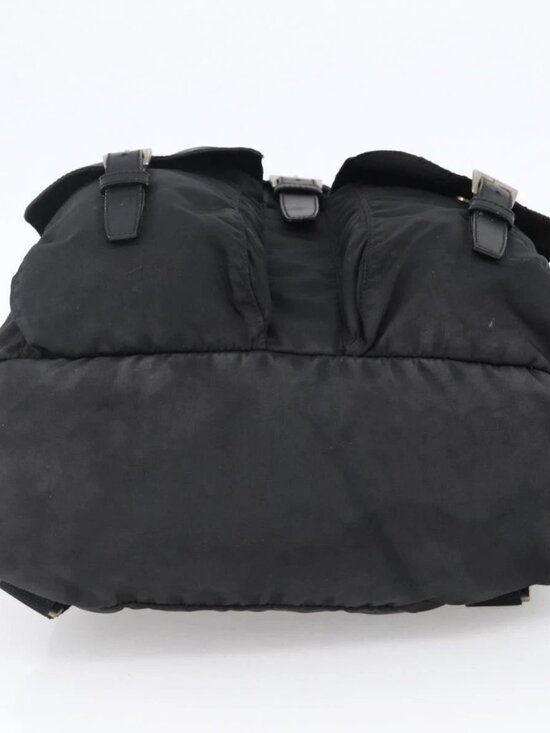 PRADA Backpack Nylon Silver Black Auth bs33518 main image 14
